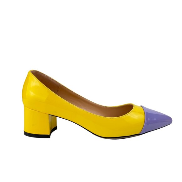 Yellow and Purple Patent Block Heels - Picture 3 of 5